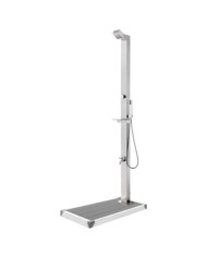 Douche de jardin avec base gris 225 cm Acier inoxydable | Mobilier & Déco