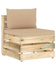 Canapé central sectionnel avec coussins Bois imprégné de vert | Mobilier & Déco