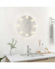 Miroir mural avec lampes LED Rond Verre | Mobilier & Déco