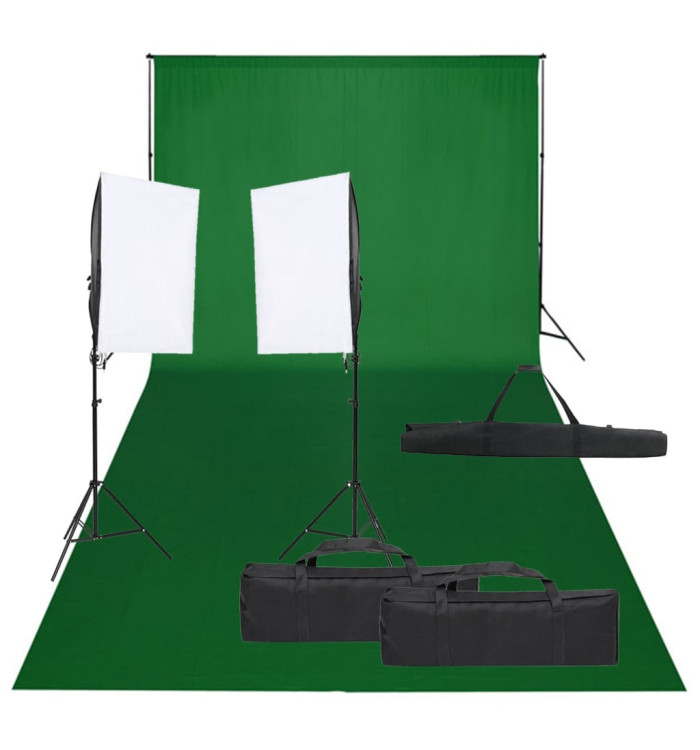 Kit de studio photo avec éclairage et toile de fond | Mobilier & Déco
