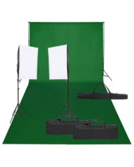 Kit de studio photo avec éclairage et toile de fond | Mobilier & Déco