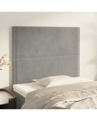 Têtes de lit 2 pcs Gris clair 100x5x78/88 cm Velours | Mobilier & Déco