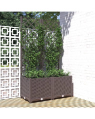 Jardinière avec treillis Marron 80x40x136 cm PP | Mobilier & Déco