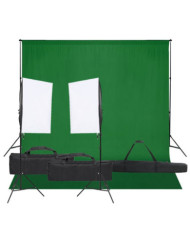 Kit de studio photo avec éclairage et toile de fond | Mobilier & Déco