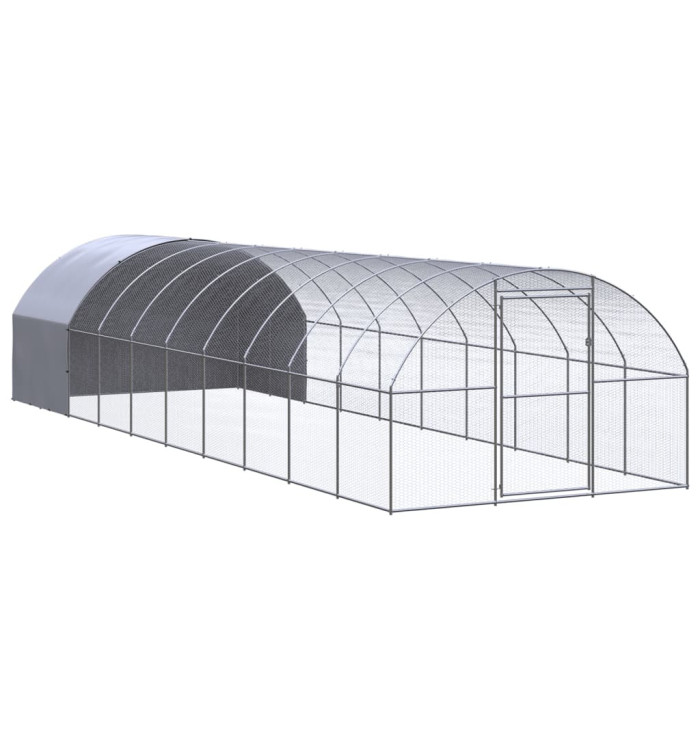 Poulailler d'extérieur 3x10x2 m Acier galvanisé | Mobilier & Déco