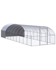 Poulailler d'extérieur 3x10x2 m Acier galvanisé | Mobilier & Déco