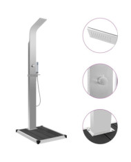 Douche d'extérieur avec receveur de douche WPC Acier inoxydable | Mobilier & Déco