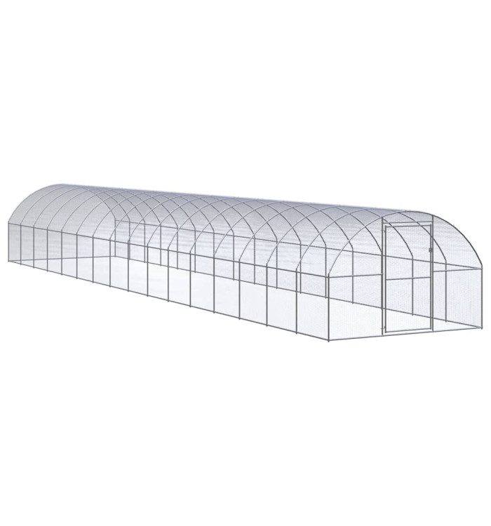 Poulailler d'extérieur 3x16x2 m Acier galvanisé | Mobilier & Déco
