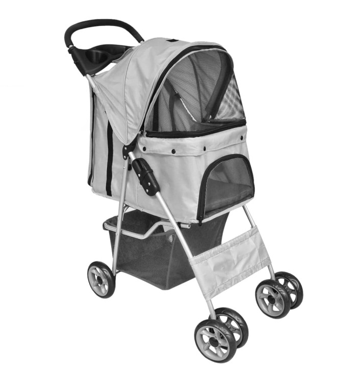 Poussette pliable pour chiens/chats Gris | Mobilier & Déco