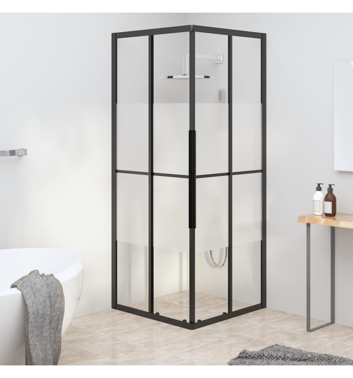 Cabine de douche ESG semi-dépoli 70x70x180 cm Noir | Mobilier & Déco