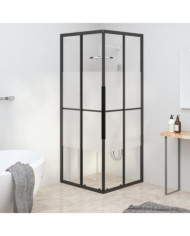 Cabine de douche ESG semi-dépoli 70x70x180 cm Noir | Mobilier & Déco