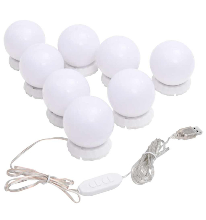 Lampe de miroir avec 8 ampoules LED Blanc chaud et blanc froid | Mobilier & Déco