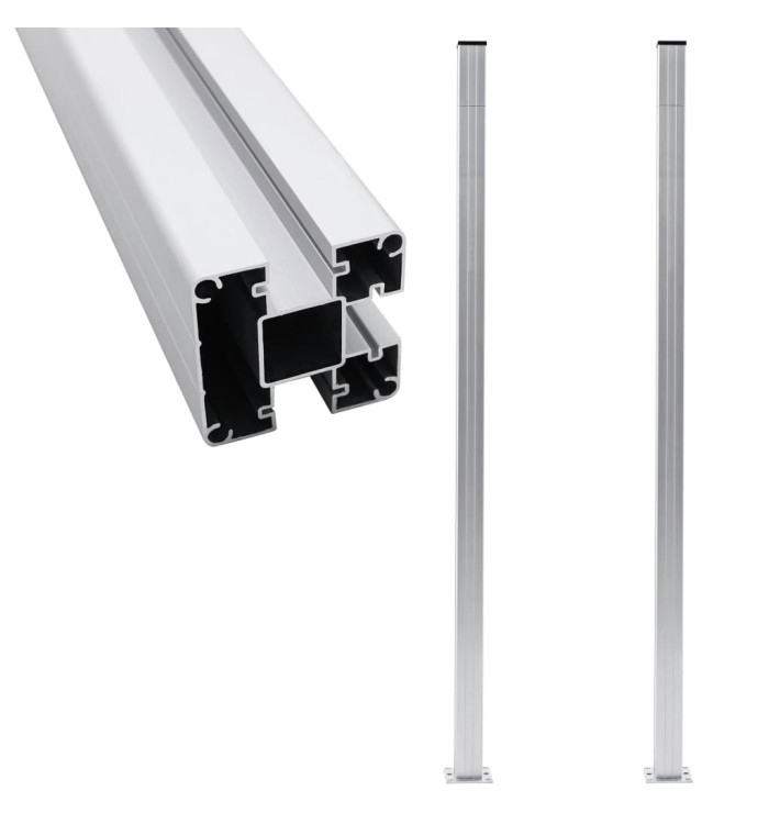 Poteaux de clôture 2 pcs Aluminium 185 cm | Mobilier & Déco