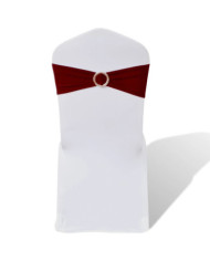 Ruban décoratif élastique avec boucle de chaise 25 pcs Bordeaux | Mobilier & Déco