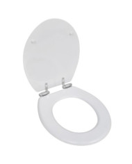 Siège de toilette MDF Couvercle à fermeture en douceur Blanc | Mobilier & Déco