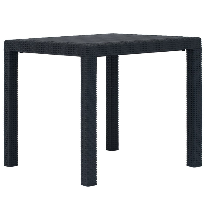 Table de jardin Anthracite 79x79x72cm Plastique Aspect de rotin | Mobilier & Déco