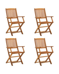 Chaises pliables d'extérieur lot de 4 Bois d'acacia solide | Mobilier & Déco