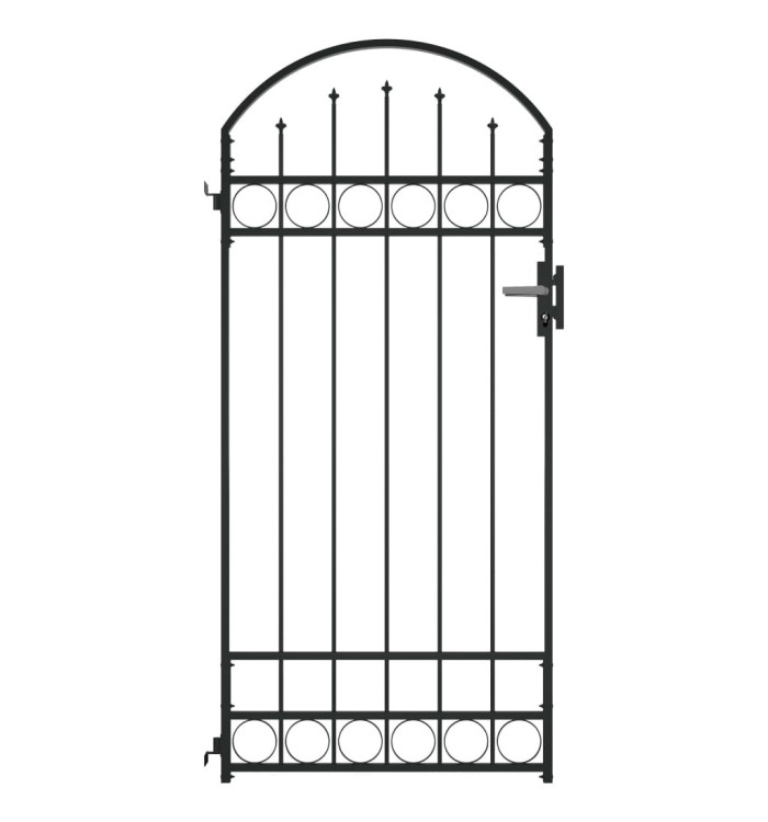 Portail de jardin avec dessus arqué Acier 89x200 cm Noir | Mobilier & Déco