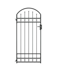 Portail de jardin avec dessus arqué Acier 89x200 cm Noir | Mobilier & Déco