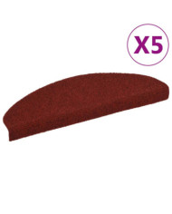 Tapis autoadhésifs de marches 5 pcs Rouge 65x21x4 cm Aiguilleté | Mobilier & Déco