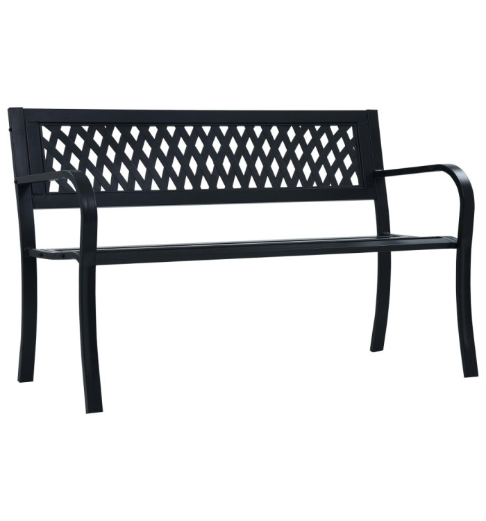 Banc de jardin 125 cm Noir Acier | Mobilier & Déco