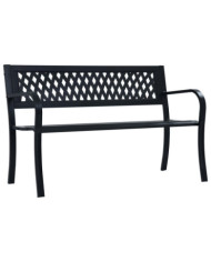 Banc de jardin 125 cm Noir Acier | Mobilier & Déco