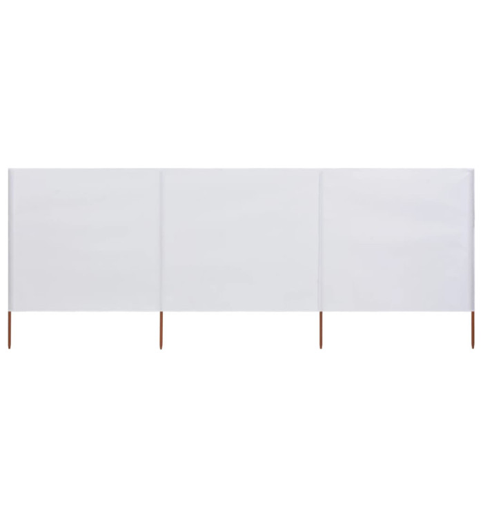 Paravent 3 panneaux Tissu 400 x 160 cm Blanc sable | Mobilier & Déco