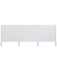 Paravent 3 panneaux Tissu 400 x 160 cm Blanc sable | Mobilier & Déco