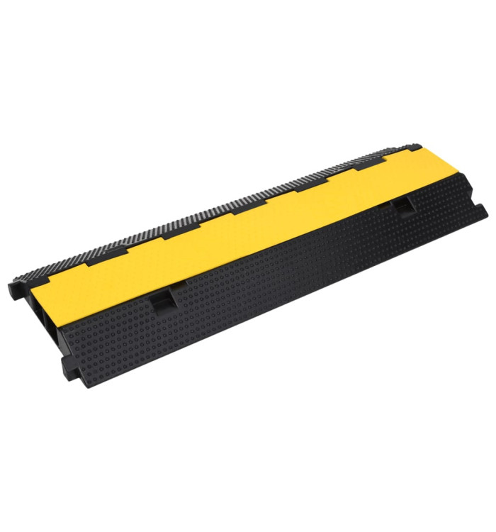 Rampe de protection de câble avec 2 canaux 100 cm caoutchouc | Mobilier & Déco