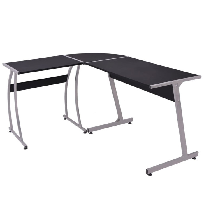 Bureau d'angle en forme de L Noir | Mobilier & Déco