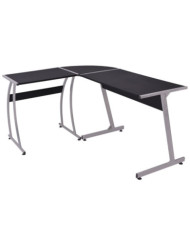 Bureau d'angle en forme de L Noir | Mobilier & Déco