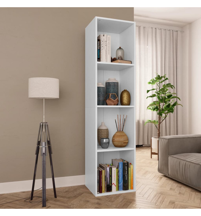 Bibliothèque/Meuble TV Blanc 36x30x143 cm Bois d'ingénierie | Mobilier & Déco