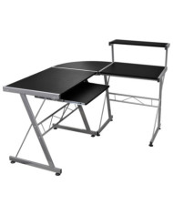 Bureau d'ordinateur d'angle Noir 132x112x99cm Bois d'ingénierie | Mobilier & Déco