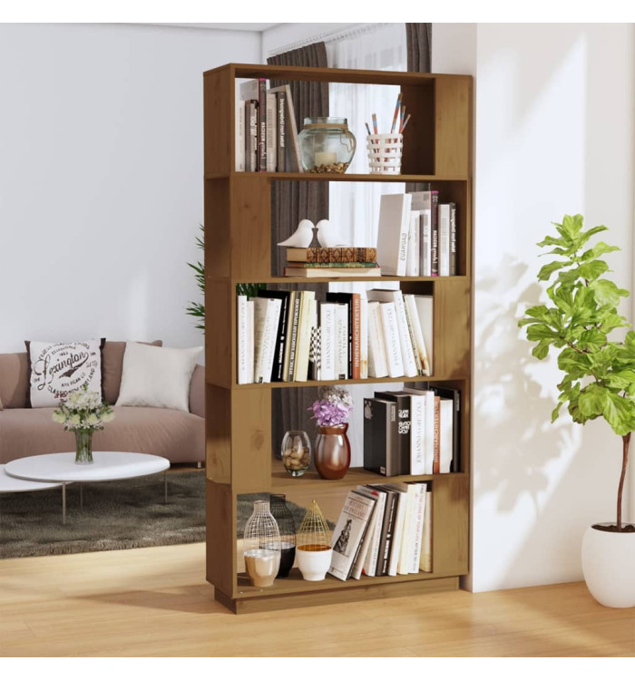 Bibliothèque/Cloison Marron miel 80x25x163,5 cm Pin solide | Mobilier & Déco