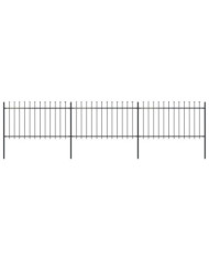 Clôture de jardin avec dessus en lance Acier 5,1 x 1 m Noir | Mobilier & Déco