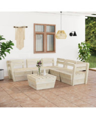 Salon de jardin palette 6 pcs Bois d'épicéa imprégné | Mobilier & Déco