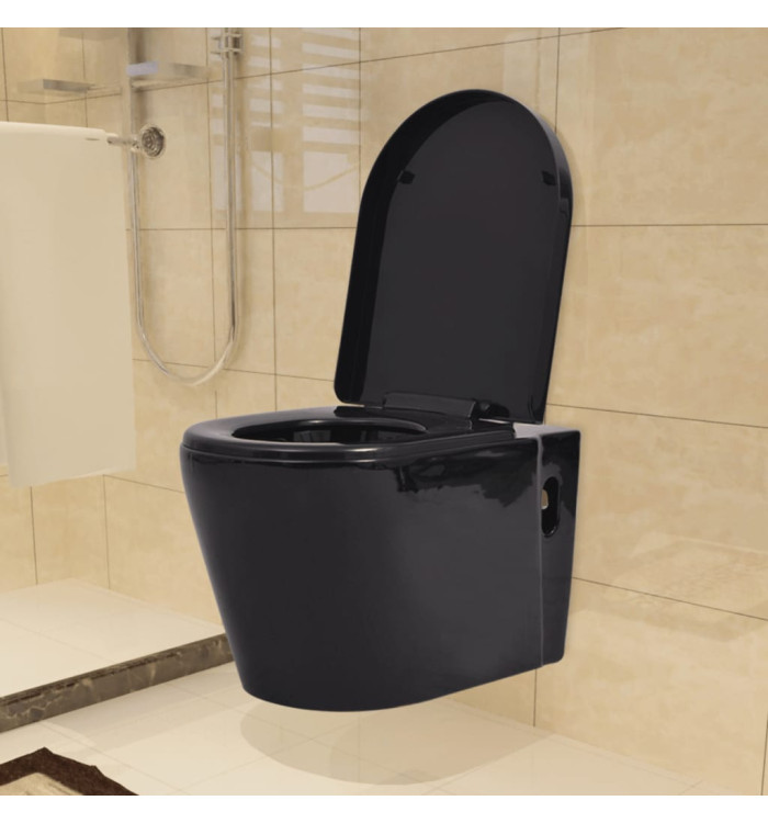 Toilette murale Céramique Noir | Mobilier & Déco