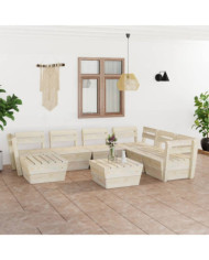 Salon de jardin palette 8 pcs Bois d'épicéa imprégné | Mobilier & Déco