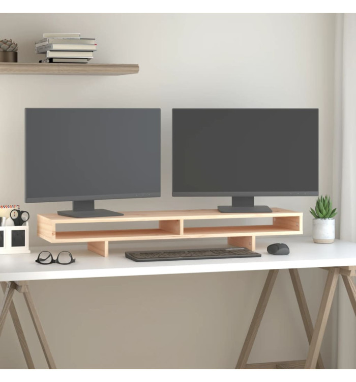 Support pour moniteur 100x27x14 cm Bois de pin solide | Mobilier & Déco