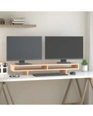 Support pour moniteur 100x27x14 cm Bois de pin solide | Mobilier & Déco