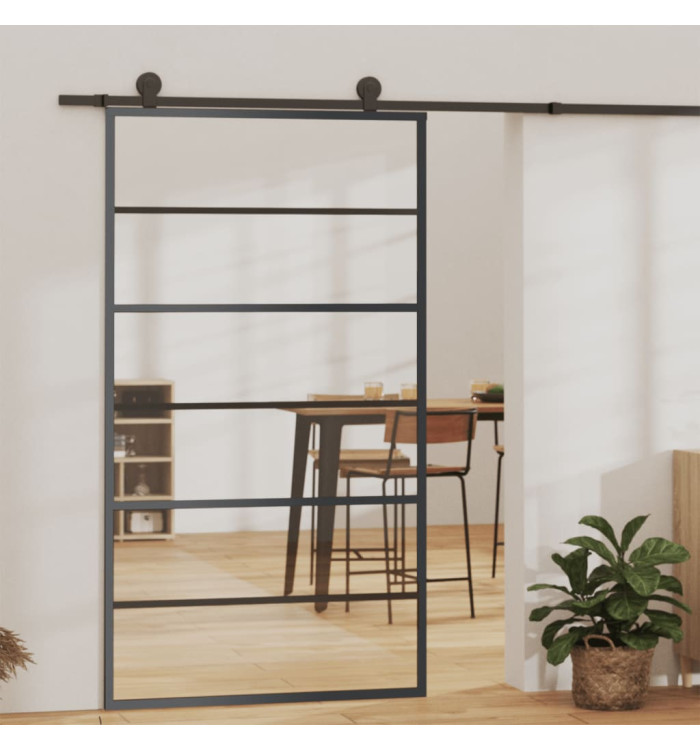 Porte coulissante et quincaillerie Verre et Aluminium 102x205cm | Mobilier & Déco