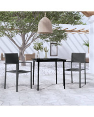 Ensemble à manger de jardin 3 pcs Noir | Mobilier & Déco