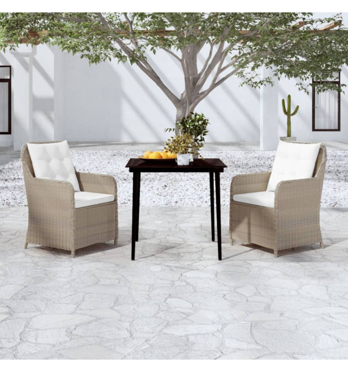 Ensemble à manger de jardin 3 pcs Marron | Mobilier & Déco