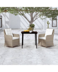 Ensemble à manger de jardin 3 pcs Marron | Mobilier & Déco