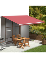 Tissu de remplacement pour auvent Bordeaux rouge 5x3,5 m | Mobilier & Déco