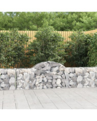 Paniers à gabions arqués 2 pcs 200x30x60/80 cm Fer galvanisé | Mobilier & Déco