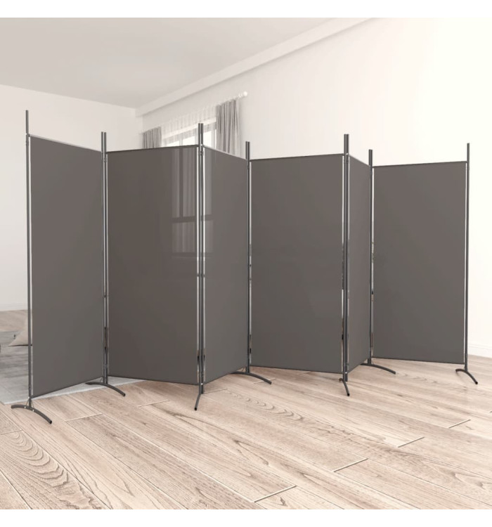 Cloison de séparation 6 panneaux Anthracite 520x180 cm Tissu | Mobilier & Déco