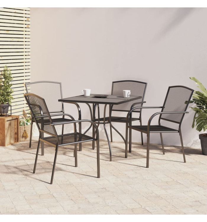 Ensemble à manger de jardin 5 pcs anthracite acier | Mobilier & Déco