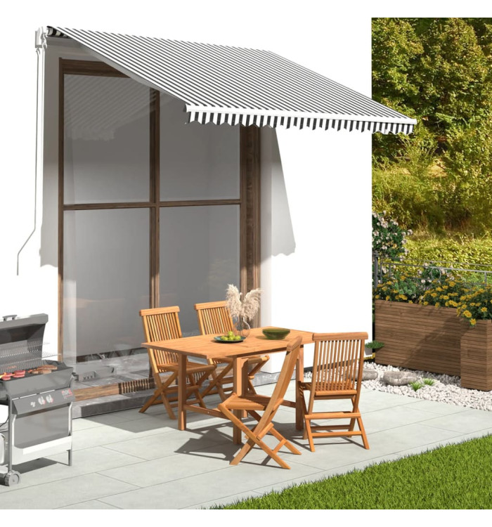 Tissu de remplacement pour auvent Anthracite et blanc 3x2,5 m | Mobilier & Déco