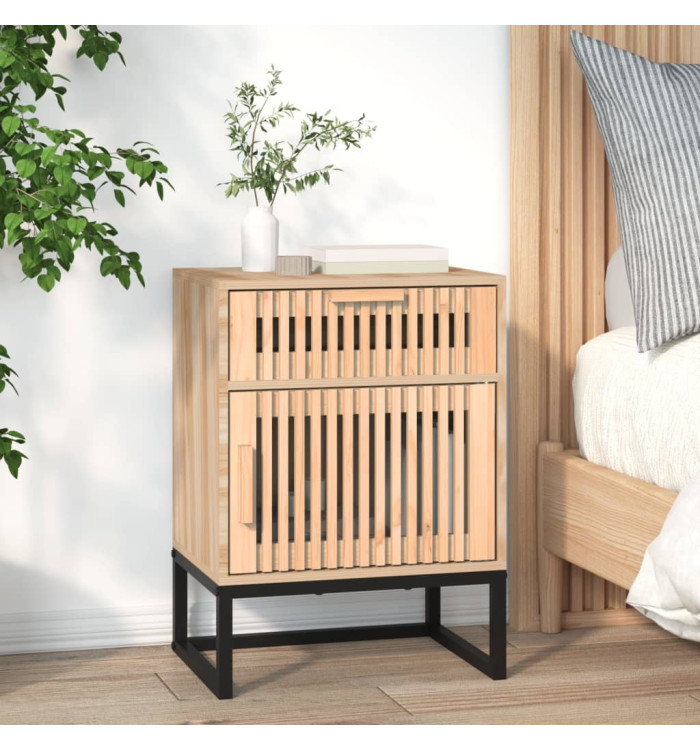 Table de chevet 40x30x55,5 cm bois d’ingénierie et fer | Mobilier & Déco